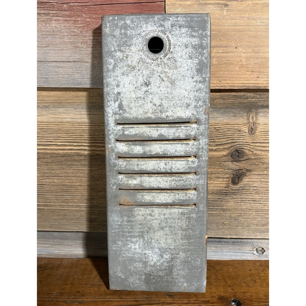 Lusher Bros Steel Shredder Antique Late 1800s Patent Elkhart Indiana 11x4 Patina